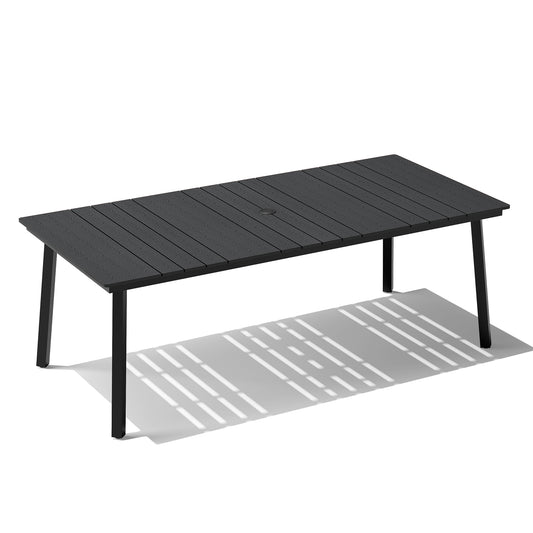Crestlive Products 71 x 33 in. Rectangle Outdoor Patio Dining Table with Umbrella Hole