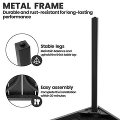 71x33" Outdoor Dining Table with Umbrella Hole