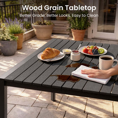 Aluminum Dining Set with Umbrella Hole & Chairs