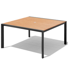 Square Aluminum Outdoor Dining Table with Umbrella Hole
