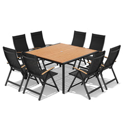 Aluminum Dining Set with Umbrella Hole & Chairs