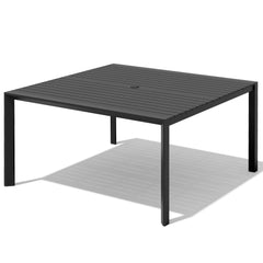 Square Aluminum Outdoor Dining Table with Umbrella Hole