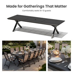 Aluminum Outdoor Dining Table with Umbrella Hole