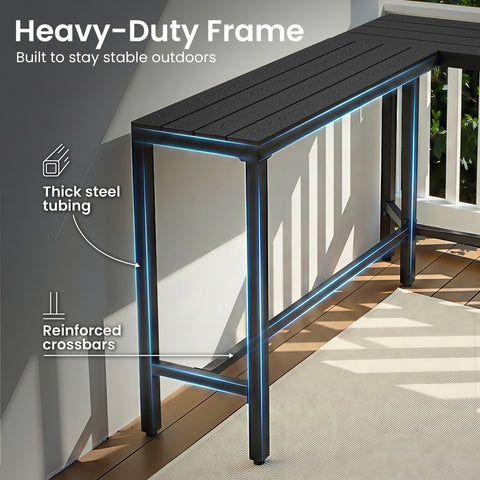 Crestlive Products Outdoor Bar Table 55.12-in W x 55.12-in L