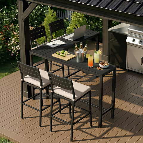 Crestlive Products Outdoor Bar Table 55.12-in W x 55.12-in L