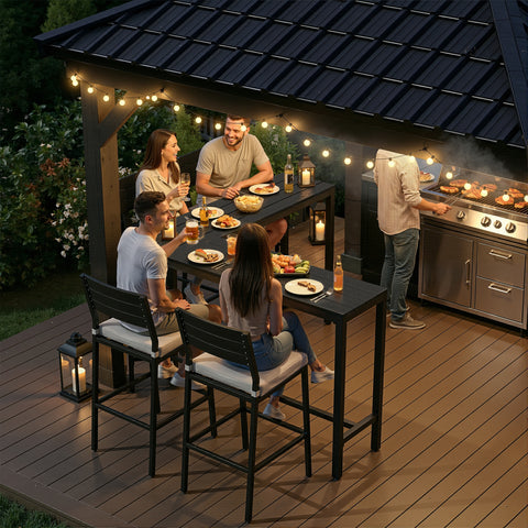 Crestlive Products Outdoor Bar Table 55.12-in W x 55.12-in L