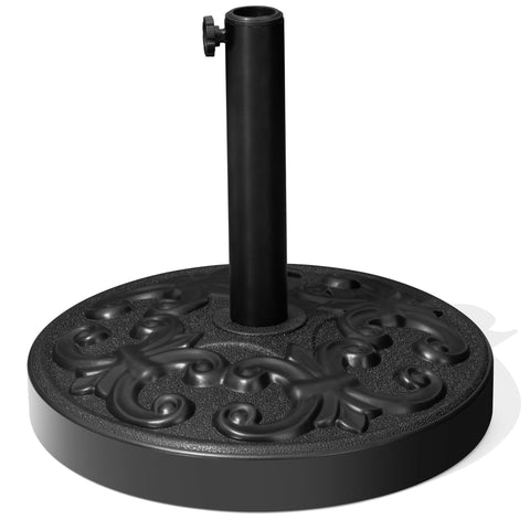 Crestlive Products Round Cement Patio Umbrella Base with Floral Pattern