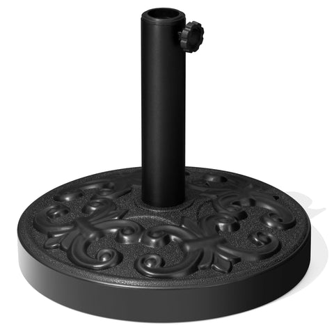 Crestlive Products Round Cement Patio Umbrella Base with Floral Pattern