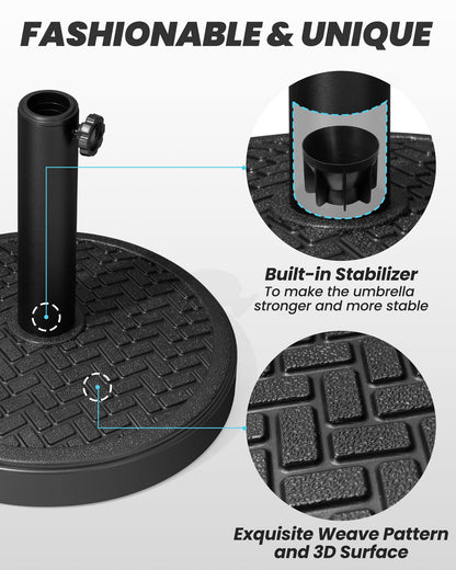 Crestlive Products 30-45 lbs Concrete-Filled Round Umbrella Base for Straight Pole