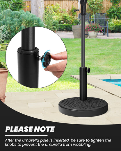 Crestlive Products 30-45 lbs Concrete-Filled Round Umbrella Base for Straight Pole