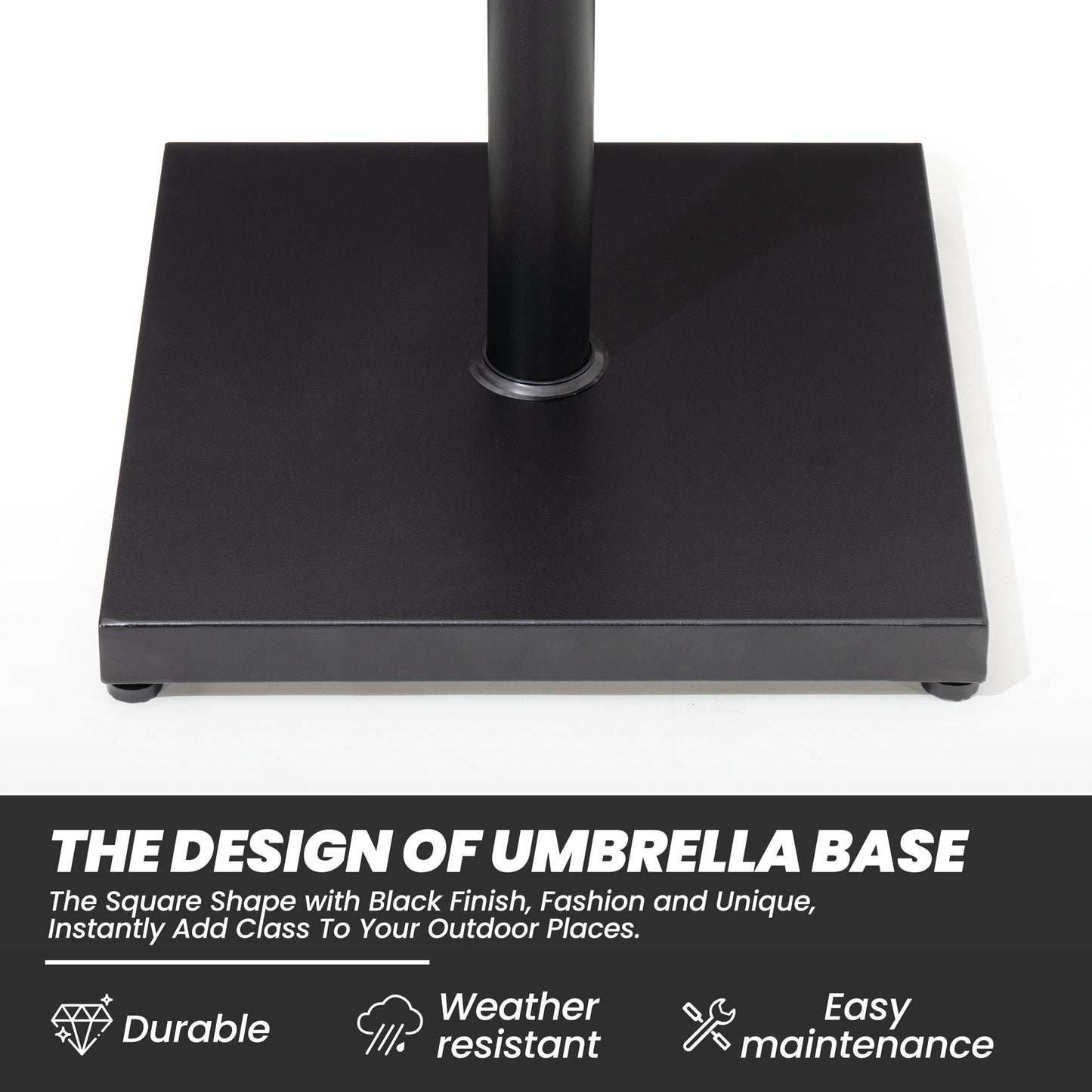 Crestlive Products Square Weighted Umbrella Base Stand Cement Concrete Steel for Outdoor Market Umbrella