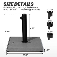 Square Weighted Umbrella Base Stand Cement Concrete Steel