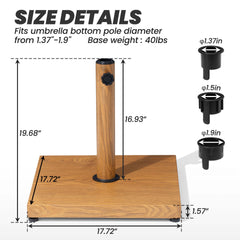 Square Weighted Umbrella Base Stand Cement Concrete Steel