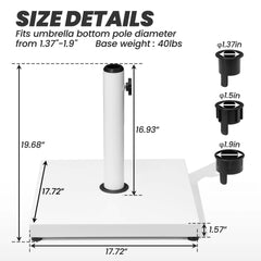 Square Weighted Umbrella Base Stand Cement Concrete Steel