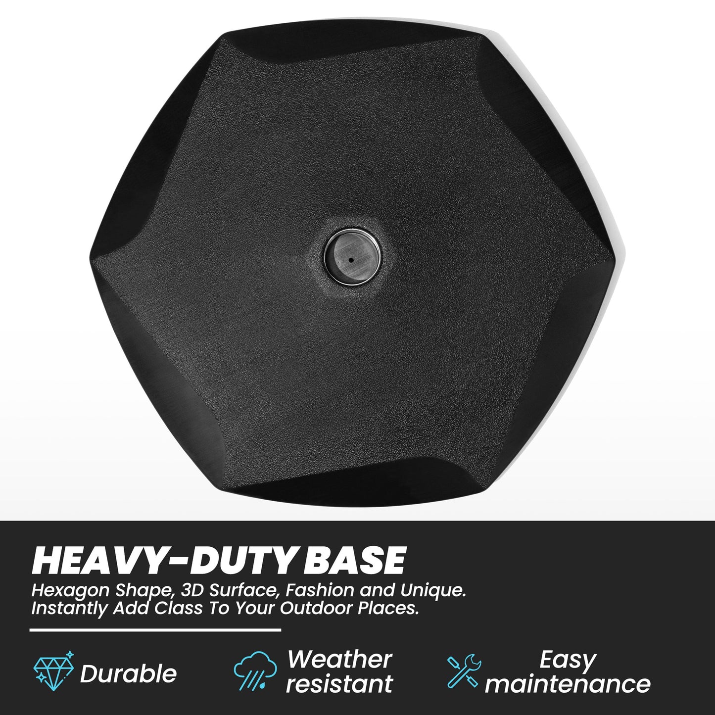 Crestlive Products Blow Molding Cement-Filled Black Market Patio Umbrella Base