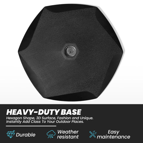 Crestlive Products Blow Molding Cement-Filled Black Market Patio Umbrella Base