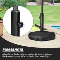 Cement-Filled Black Outdoor Umbrella Base