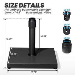 43 lbs Patio Umbrella Base