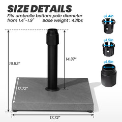 43 lbs Patio Umbrella Base