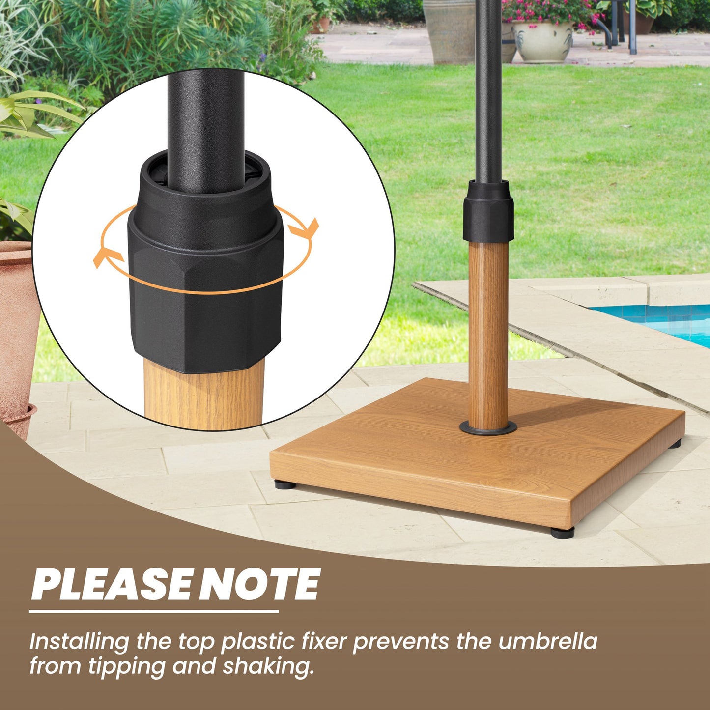 Crestlive Products 45lbs Wind-Resistant Heavy Duty Patio Umbrella Base for Outdoor Use with Windproof Design
