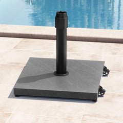 45 lbs Steel Market Umbrella Base with Cement Filling & Wheels