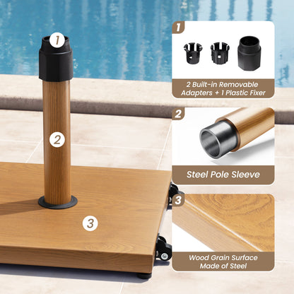 Crestlive Products 42lbs Patio Umbrella Base with Wheels Heavy Duty for Outdoor Use Wind-Resistant Design