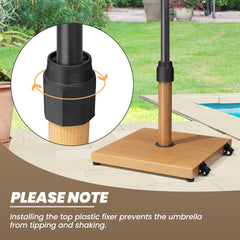 45 lbs Steel Market Umbrella Base with Cement Filling & Wheels