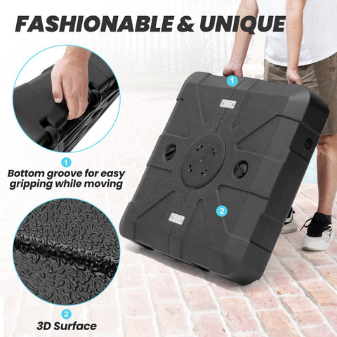 Crestlive Products Fillable Patio Offset Cantilever Umbrella Base with Wheels