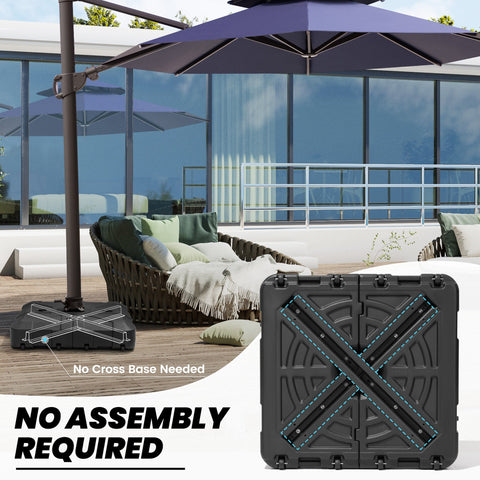 Crestlive Products Fillable Patio Offset Cantilever Umbrella Base with Wheels