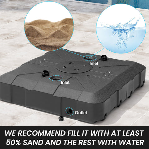 Crestlive Products Fillable Patio Offset Cantilever Umbrella Base with Wheels