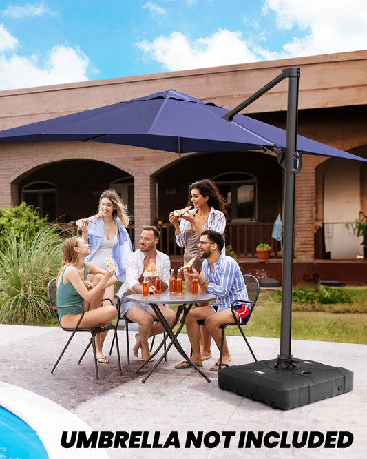 Crestlive Products Fillable Patio Offset Cantilever Umbrella Base with Wheels