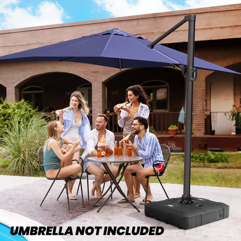 Crestlive Products Fillable Patio Offset Cantilever Umbrella Base with Wheels