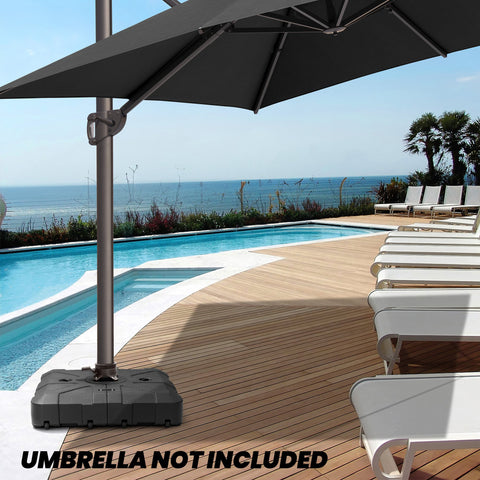 Crestlive Products Fillable Patio Offset Cantilever Umbrella Base with Wheels