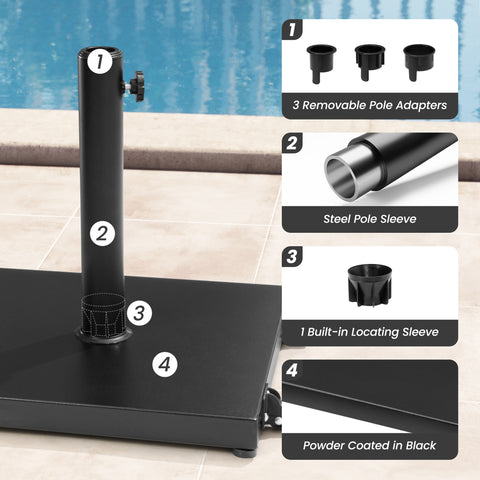 Crestlive Products Square Weighted Outdoor Umbrella Base Stand for Patio Market Umbrella