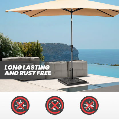 Crestlive Products 42lbs HDPE Market Umbrella base Cement Filling Black Patio Umbrella Base