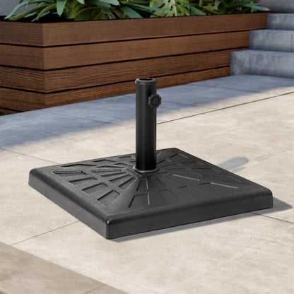 Crestlive Products 42lbs HDPE Market Umbrella base Cement Filling Black Patio Umbrella Base