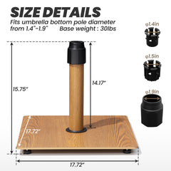 30 lbs Heavy Duty Square Patio Umbrella Base