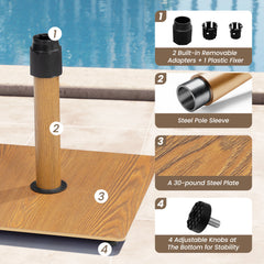 30 lbs Heavy Duty Square Patio Umbrella Base