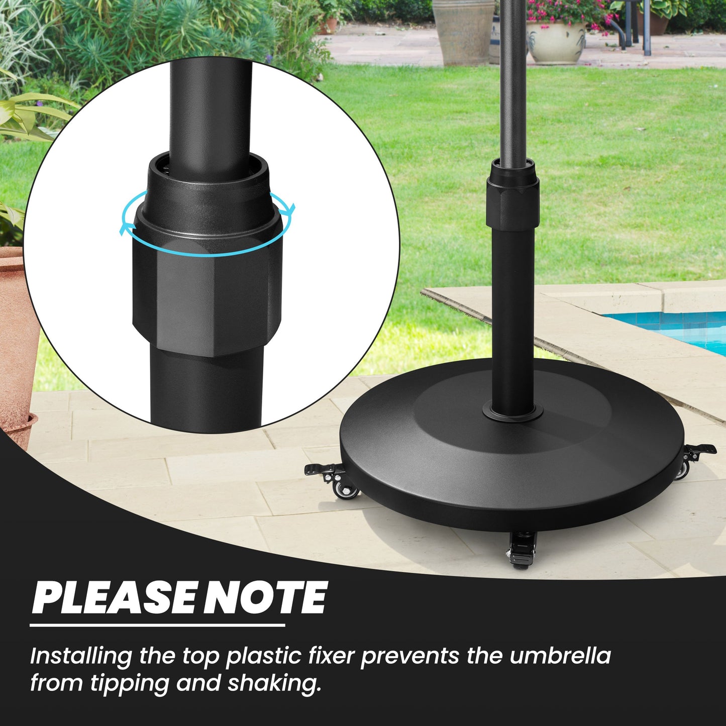 Crestlive Products 1 pc Umbrella base Black Patio Umbrella Base
