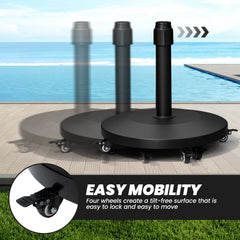 55 lbs Patio Umbrella Base with Wheels