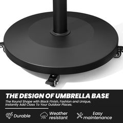 40 lbs Market Umbrella Base with Wheels
