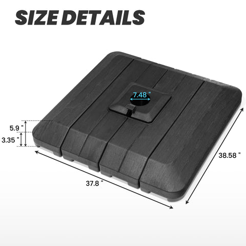 Crestlive Products 4-Piece 240lbs Square Cantilever Umbrella Base