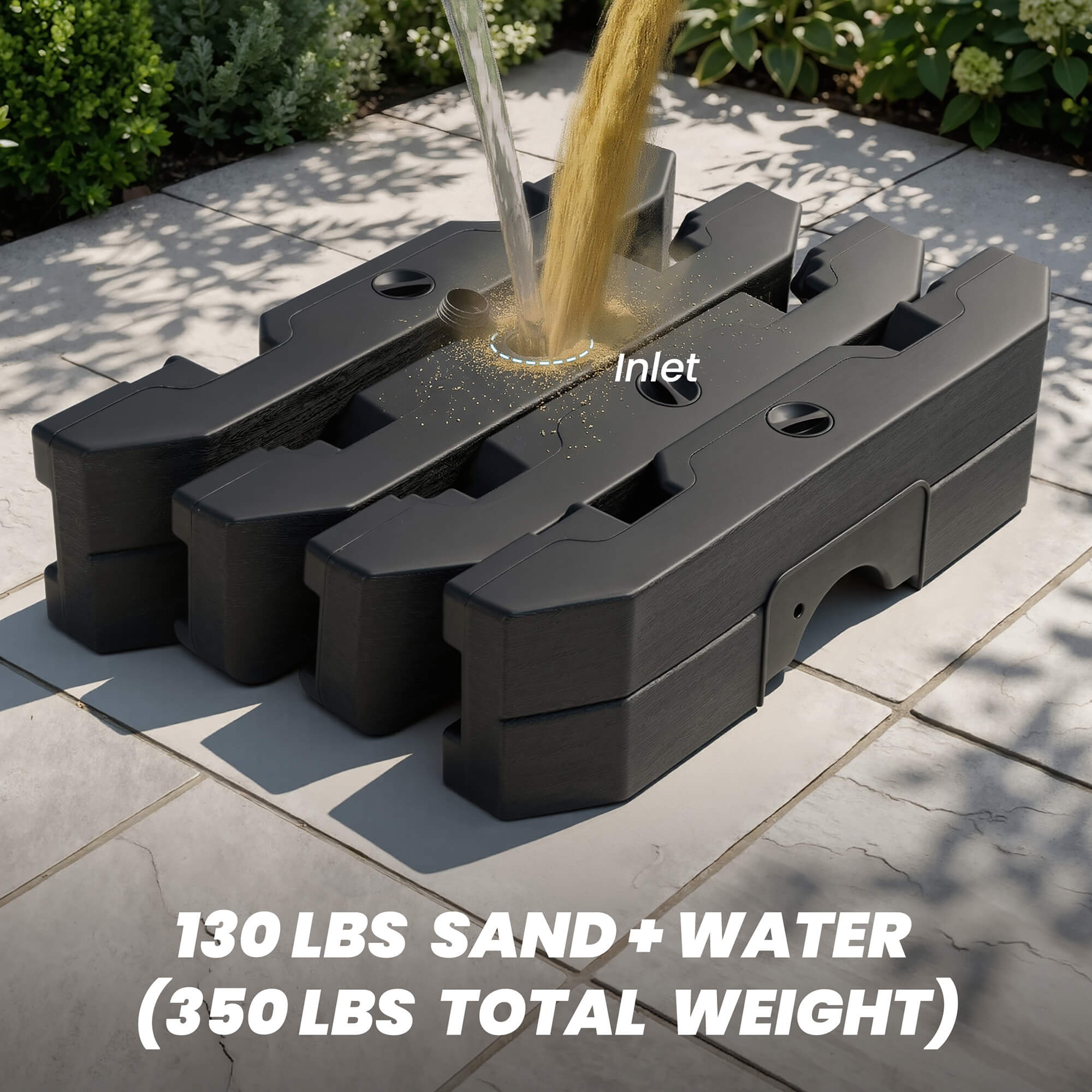 240 lbs 4-Piece Square Cantilever Umbrella Base
