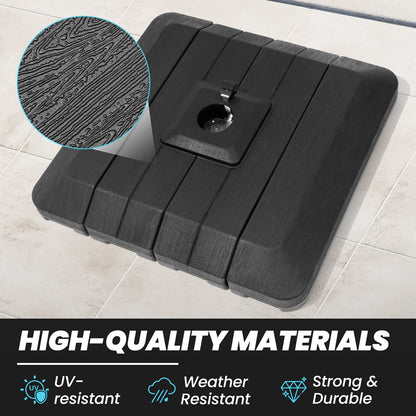 Crestlive Products 4-Piece Heavy Duty 240lbs Fillable Water & Sand Square Cantilever Umbrella Base