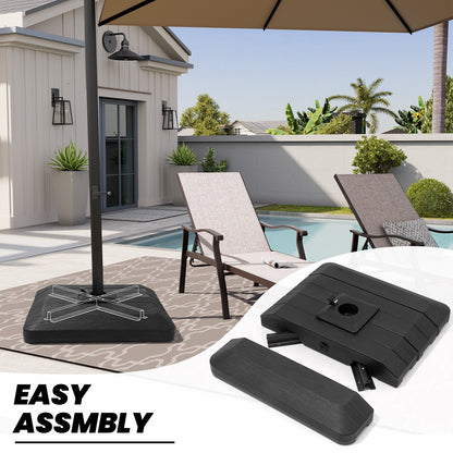 Crestlive Products 4-Piece Heavy Duty 240lbs Fillable Water & Sand Square Cantilever Umbrella Base