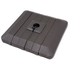 Brown 4-piece 240 lbs HDPE fillable square cantilever umbrella base.