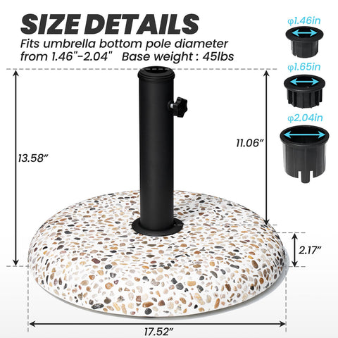 Crestlive Products Heavy Duty Round Base Stand for Outdoor Patio Market Umbrella