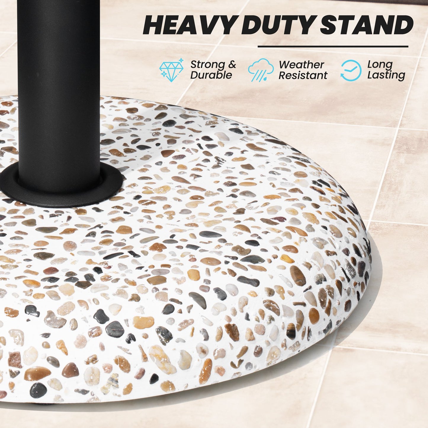 Crestlive Products Heavy Duty Round Base Stand for Outdoor Patio Market Umbrella