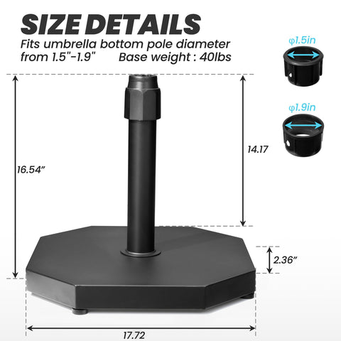Crestlive Products 40 Lb. Cement Patio Market Umbrella Base