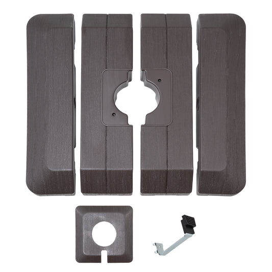 Crestlive Products 4-Piece Heavy Duty 240lbs Fillable Water & Sand Square Cantilever Umbrella Base